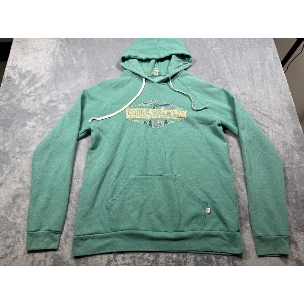 Blue 84 Hoodie Mens XL Green Graphic Coors Brewery Golden Colorado Sweatshirt